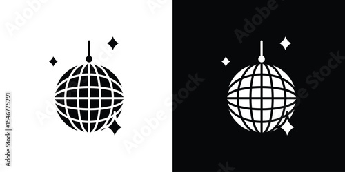 Disco ball icon of a flat style vector