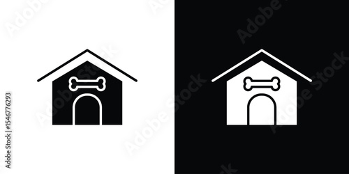 Dog Shelter icon of a flat style vector