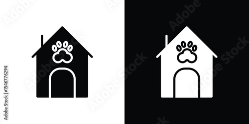 Dog Shelter icon of a flat style vector
