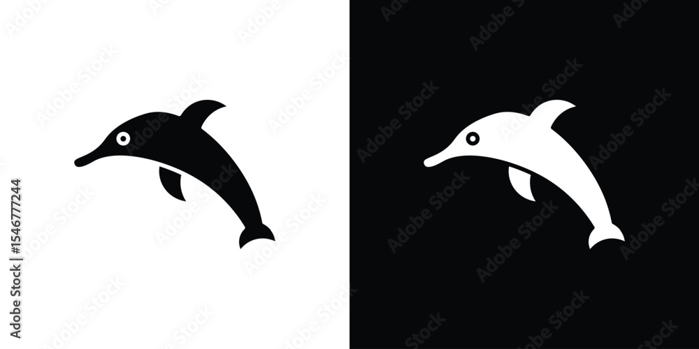 Fototapeta premium Dolphin icon of a flat style vector