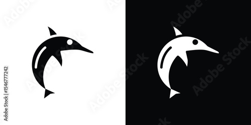 Dolphin icon of a flat style vector