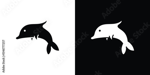Dolphin icon of a flat style vector