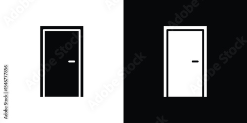 Door closed icon of a flat style vector
