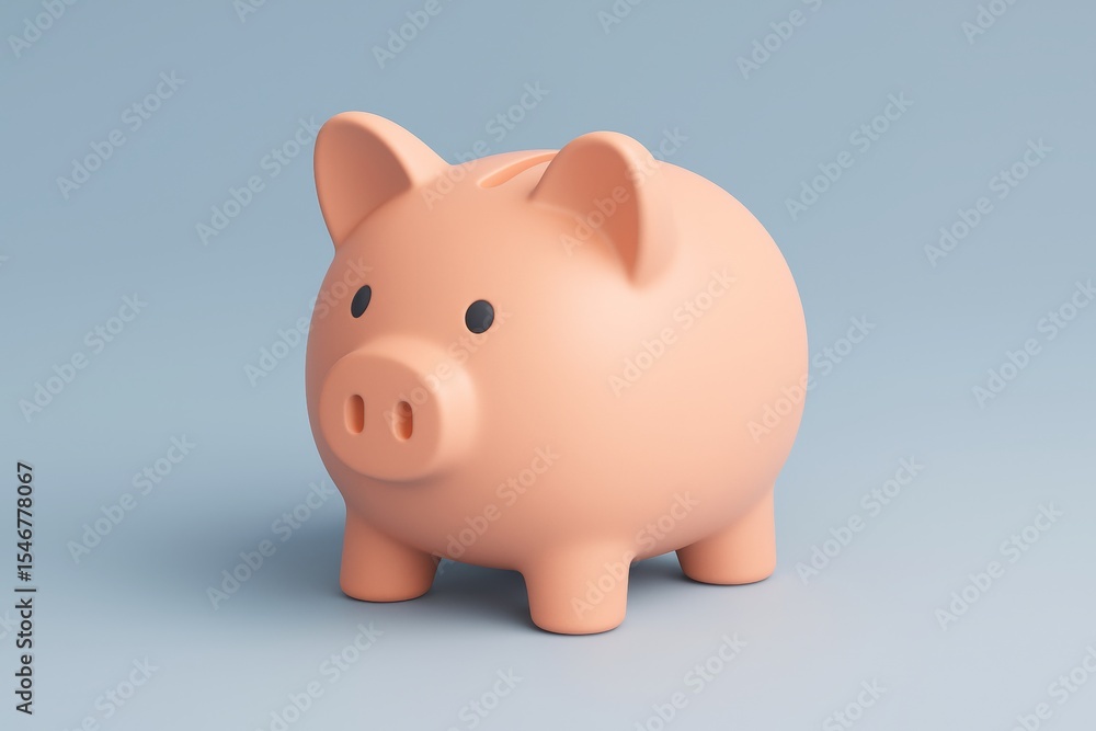 Cute piggy bank 3D icon. Saving money and finance concept Cute piggy bank 3D icon. Saving money and finance concept