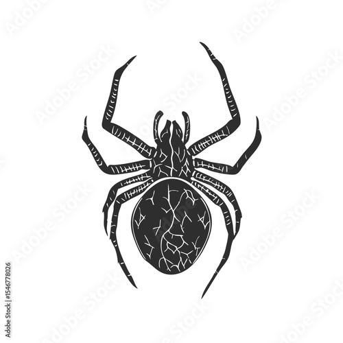 Spider Silhouette Illustration. Nature And Wildlife Representation Isolated Vector Illustration