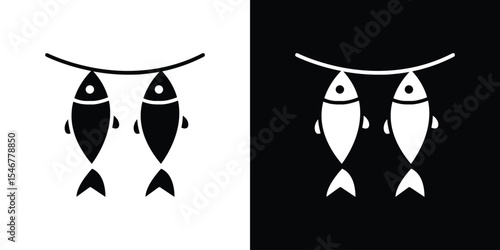 Dried fish icon of a flat style vector