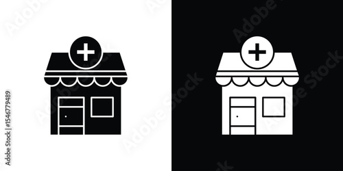 Drugstore icon of a flat style vector