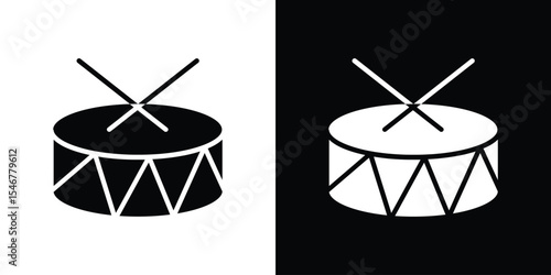Drum icon of a flat style vector