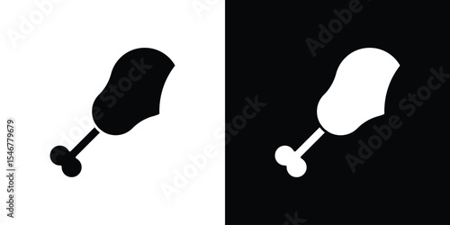 Drumstick bite icon of a flat style vector