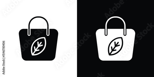 Eco bag icon of a flat style vector
