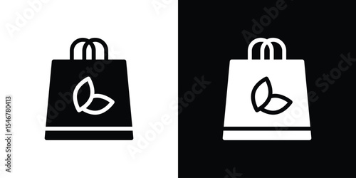 Eco bag icon of a flat style vector