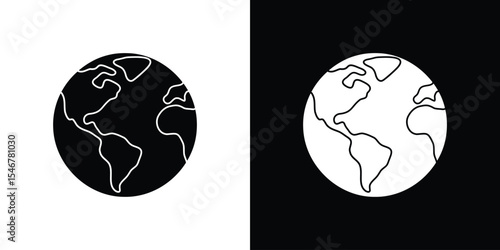 Earth icon of a flat style vector