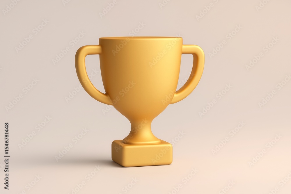 Golden trophy cup 3D icon. Success, award, victory illustration concepts Golden trophy cup 3D icon. Success, award, victory illustration concepts