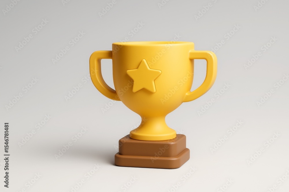 Golden trophy cup 3D icon. Success, award, victory illustration concepts Golden trophy cup 3D icon. Success, award, victory illustration concepts