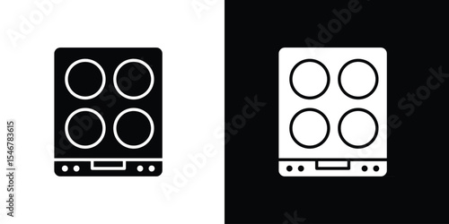 Electric hot plate icon of a flat style vector