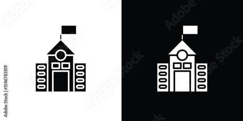 Embassy icon of a flat style vector