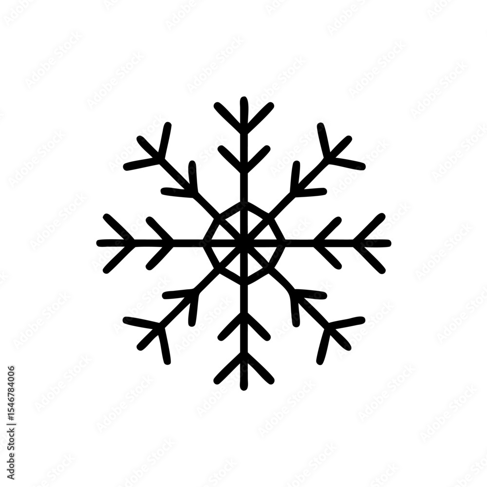 Simple Hand Drawn Snowflake Winter Holiday Icon Graphic Design Element vector Simple Hand Drawn Snowflake Winter Holiday Icon Graphic Design Element vector