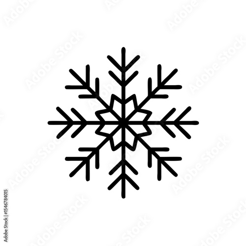 Outline Handmade Snowflake Winter Holiday Symbol Icon Design Element vector