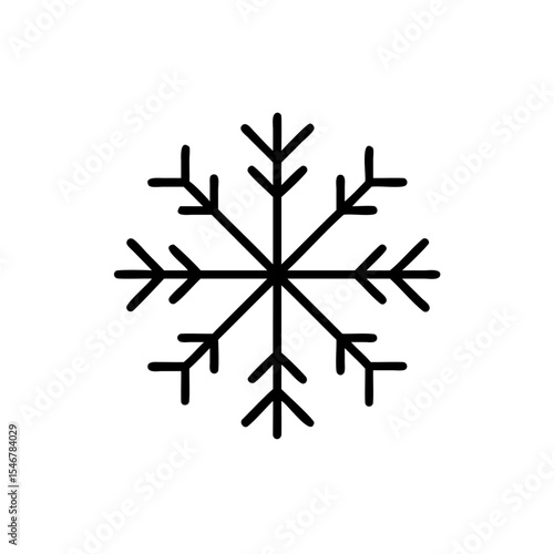 Simple Handmade Snowflake Icon Winter Holiday Symbol Design Element vector