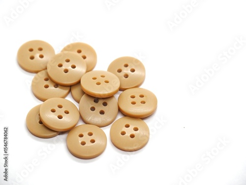 Colorful Sewing Buttons on White Background