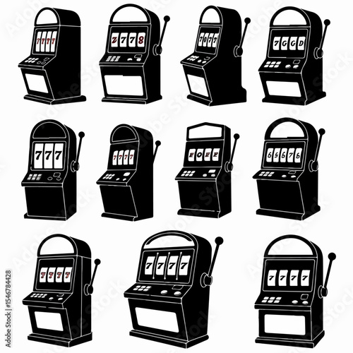 Slot machine silhouette casino game gambling symbol