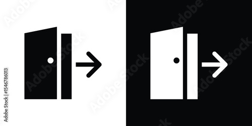 Exit icon of a flat style vector
