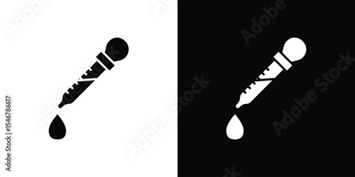 Eye dropper half icon of a flat style vector