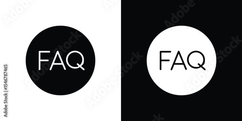 FAQ icon of a flat style vector