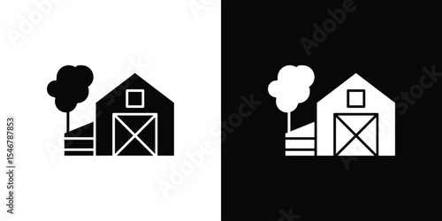 Farm icon of a flat style vector