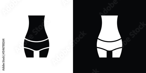 Female hips and waist icon of a flat style vector
