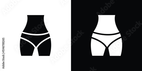 Female hips and waist icon of a flat style vector