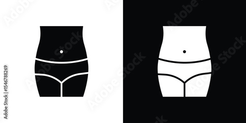 Female hips and waist icon of a flat style vector
