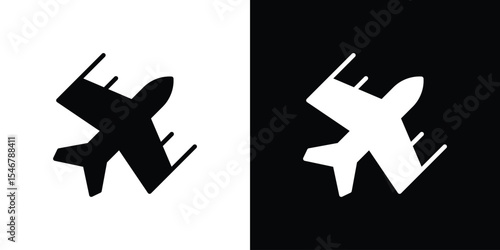 Fighter jet icon of a flat style vector