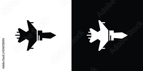 Fighter jet icon of a flat style vector