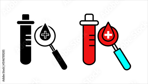Finger Blood Test Line Icon set. Blood Sugar Analysis Linear Pictogram. Research of Level Glucose Outline Icon set. Tests of Glycemia in Diabetes. Editable Stroke. Isolated Vector Illustration.
