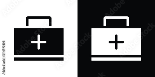 First aid kit icon of a flat style vector