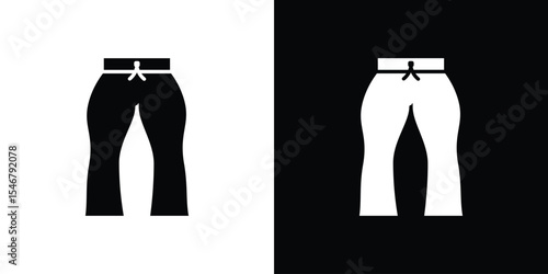 Flare pants icon of a flat style vector