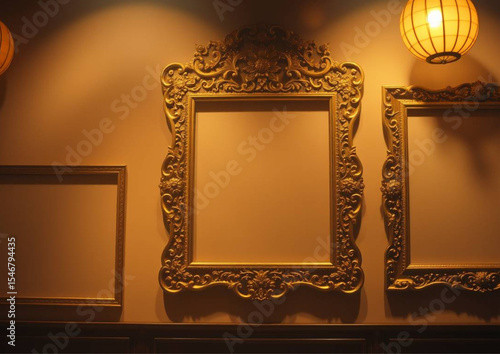vintage gold frame on the wall