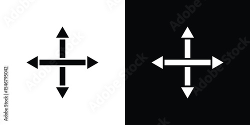 Four directions icon of a flat style vector