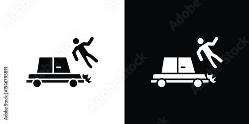 Frontal crash icon of a flat style vector