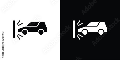 Frontal crash icon of a flat style vector