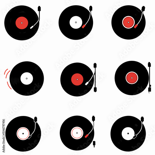 Records player music turntable vintage design