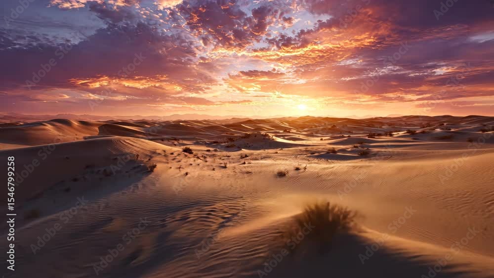 Golden Sand Dunes at Sunset in the Desert Golden Sand Dunes at Sunset in the Desert