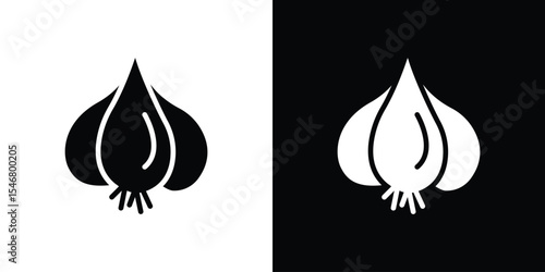 Garlic icon, vector design art.