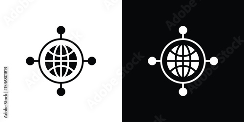 Global networking icon of a flat style vector