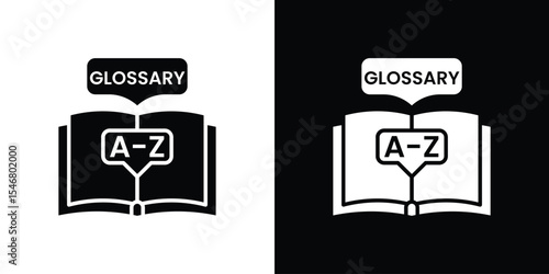 Glossary icon of a flat style vector