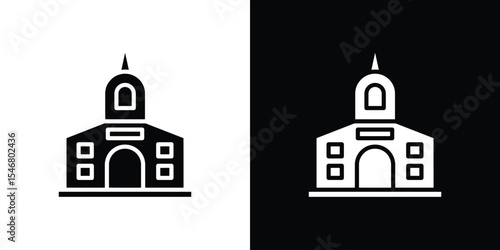 Government building icon of a flat style vector