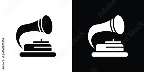 Gramophone icon of a flat style vector