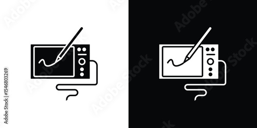 Graphic tablet icon of a flat style vector