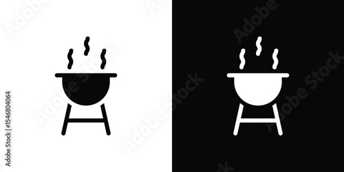 Grill icon of a flat style vector